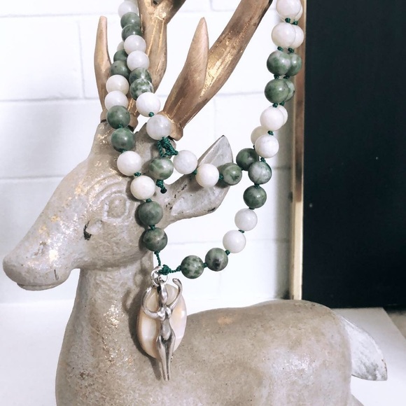 Mariposite and Jade Goddess Necklace - Picture 6 of 8